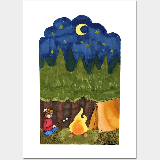 Campfire Wall Art by Beelixir Illustration